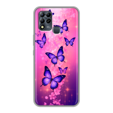 Силиконовый чехол на Infinix Hot 11 G37 с принтом Бабочки