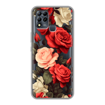 Силиконовый чехол на Infinix Hot 11 G37 с принтом Розы