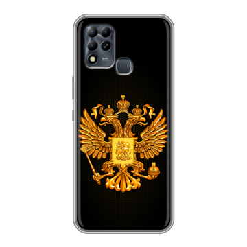 Силиконовый чехол на Infinix Hot 11 G37 с принтом Герб России желтый