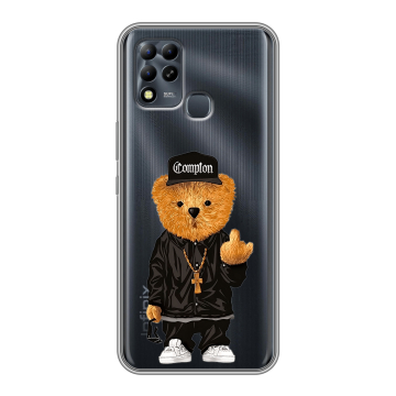 Силиконовый чехол на Infinix Hot 11 G37 с принтом Плюшевый медведь