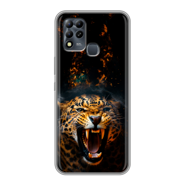 Силиконовый чехол на Infinix Hot 11 G37 с принтом Леопард