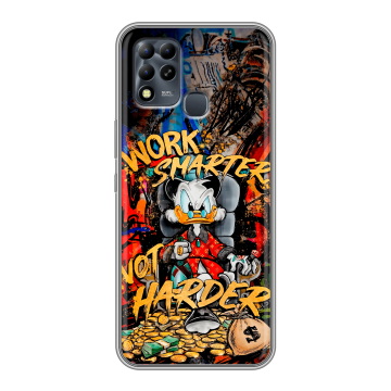 Силиконовый чехол на Infinix Hot 11 G37 с принтом Дональд Дак Деньги