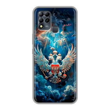 Силиконовый чехол на Infinix Hot 11 G37 с принтом Герб флаг России