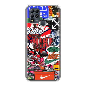 Силиконовый чехол на Infinix Hot 11 G37 с принтом Найк Nike яркий