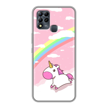 Силиконовый чехол на Infinix Hot 11 G37 с принтом Единорог