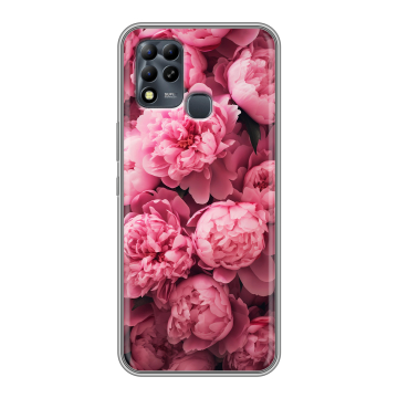 Силиконовый чехол на Infinix Hot 11 G37 с принтом цветы пионы