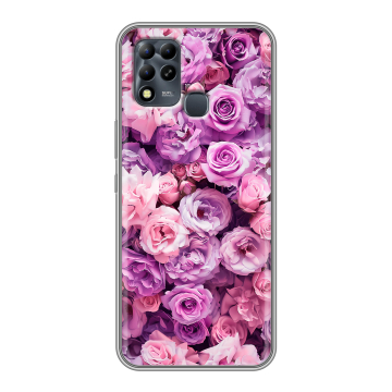 Силиконовый чехол на Infinix Hot 11 G37 с принтом лавандовые розы