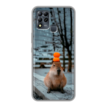 Силиконовый чехол на Infinix Hot 11 G37 с принтом капибара