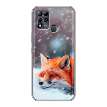 Силиконовый чехол на Infinix Hot 11 G37 с принтом лиса