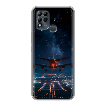 Силиконовый чехол на Infinix Hot 11 G37 с принтом самолет