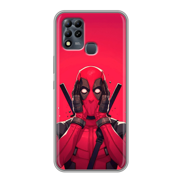 Силиконовый чехол на Infinix Hot 11 G37 с принтом Дедпул Deadpool