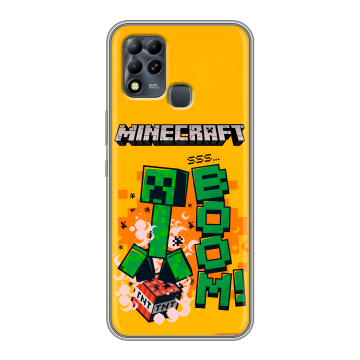 Силиконовый чехол на Infinix Hot 11 G37 с принтом Майнкрафт Minecraft