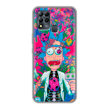 Силиконовый чехол на Infinix Hot 11 G37 с принтом Рик и Морти Rick Morty