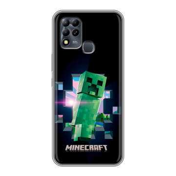 Силиконовый чехол на Infinix Hot 11 G37 с принтом Майнкрафт Minecraft