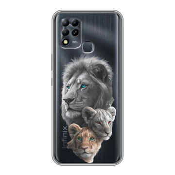Силиконовый чехол на Infinix Hot 11 G37 с принтом Львы Силиконовый чехол на Infinix Hot 11 G37 с принтом Львы