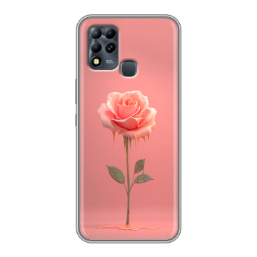 Силиконовый чехол на Infinix Hot 11 G37 с принтом Розовая роза Силиконовый чехол на Infinix Hot 11 G37 с принтом Розовая роза