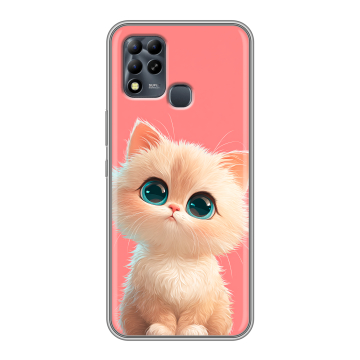 Силиконовый чехол на Infinix Hot 11 G37 с принтом Розовый котенок Силиконовый чехол на Infinix Hot 11 G37 с принтом Розовый котенок