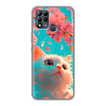 Силиконовый чехол на Infinix Hot 11 G37 с принтом Красивый кот Силиконовый чехол на Infinix Hot 11 G37 с принтом Красивый кот