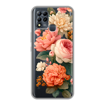 Силиконовый чехол на Infinix Hot 11 G37 с принтом цветы Силиконовый чехол на Infinix Hot 11 G37 с принтом цветы