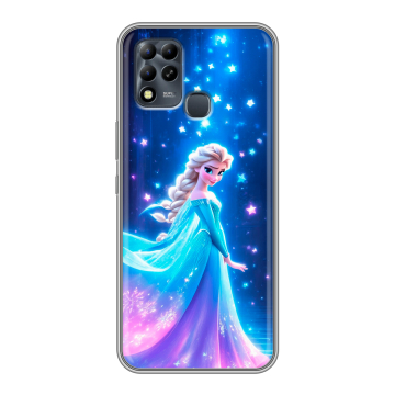 Силиконовый чехол на Infinix Hot 11 G37 с принтом Холодное сердце Frozen