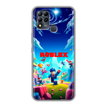 Силиконовый чехол на Infinix Hot 11 G37 с принтом Roblox Роблокс