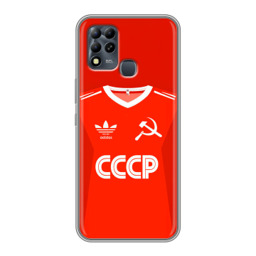 Силиконовый чехол на Infinix Hot 11 G37 с принтом Флаг Герб СССР Силиконовый чехол на Infinix Hot 11 G37 с принтом Флаг Герб СССР