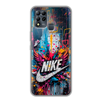 Силиконовый чехол на Infinix Hot 11 G37 с принтом Nike Найк