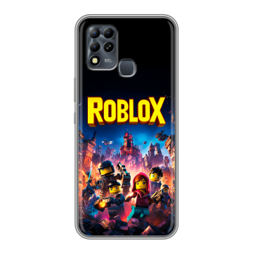 Силиконовый чехол на Infinix Hot 11 G37 с принтом Roblox Роблокс