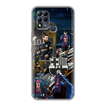 Силиконовый чехол на Infinix Hot 11 G37 с принтом Messi Barcelona