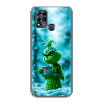 Силиконовый чехол на Infinix Hot 11 G37 с принтом Новый год гринч Силиконовый чехол на Infinix Hot 11 G37 с принтом Новый год гринч