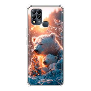 Силиконовый чехол на Infinix Hot 11 G37 с принтом Новый год