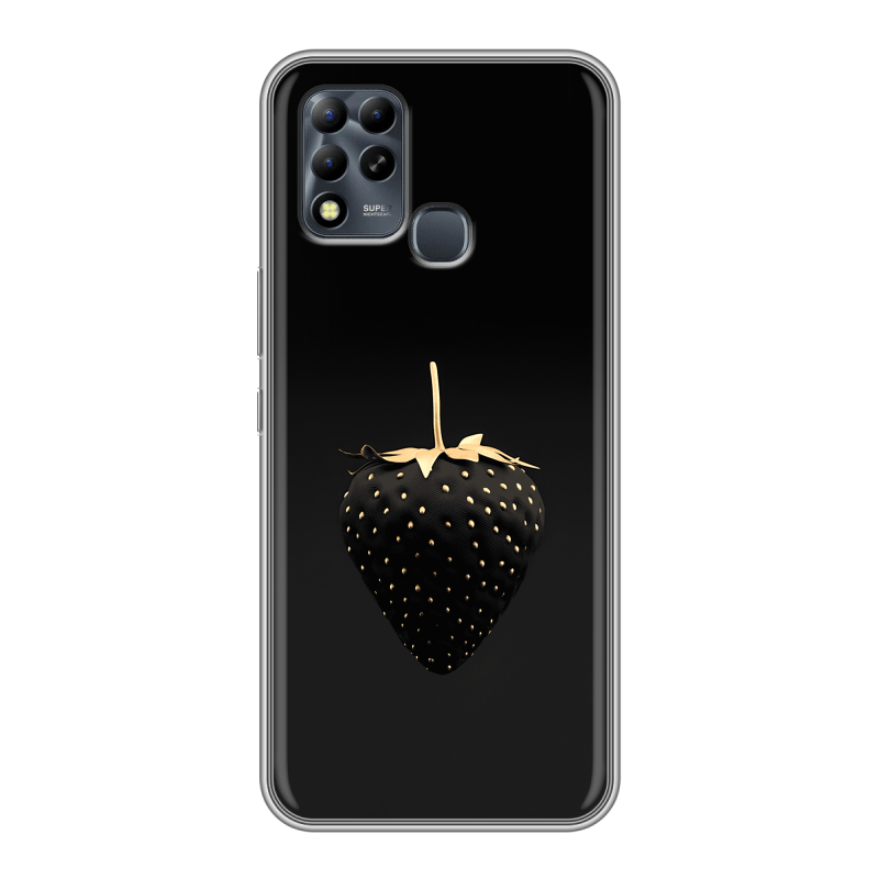 Силиконовый чехол на Infinix Hot 11 G37 с принтом Черная клубника Силиконовый чехол на Infinix Hot 11 G37 с принтом Черная клубника