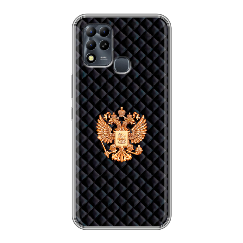 Силиконовый чехол на Infinix Hot 11 G37 с принтом Герб России принт Силиконовый чехол на Infinix Hot 11 G37 с принтом Герб России принт