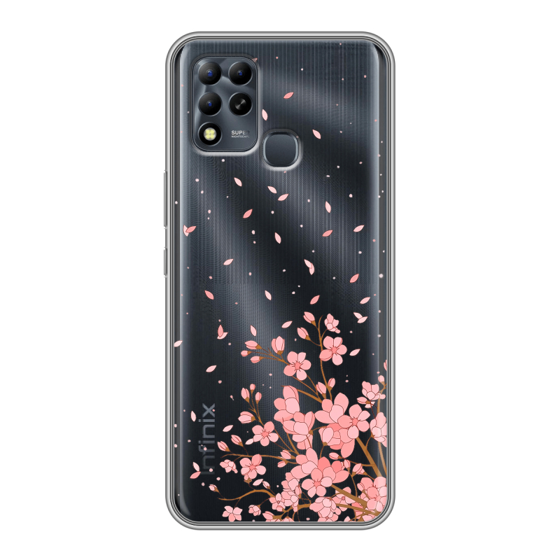 Силиконовый чехол на Infinix Hot 11 G37 с принтом Ветка сакуры Силиконовый чехол на Infinix Hot 11 G37 с принтом Ветка сакуры