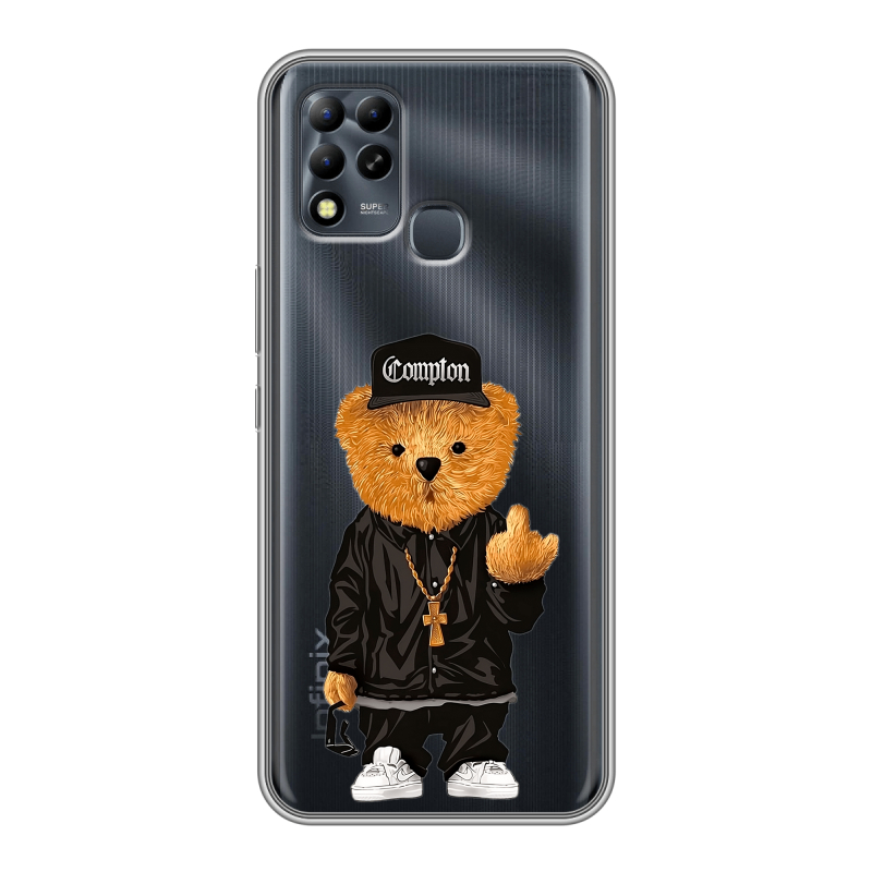 Силиконовый чехол на Infinix Hot 11 G37 с принтом Плюшевый медведь Силиконовый чехол на Infinix Hot 11 G37 с принтом Плюшевый медведь