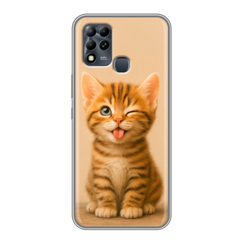 Силиконовый чехол на Infinix Hot 11 G37 с принтом котенок Силиконовый чехол на Infinix Hot 11 G37 с принтом котенок