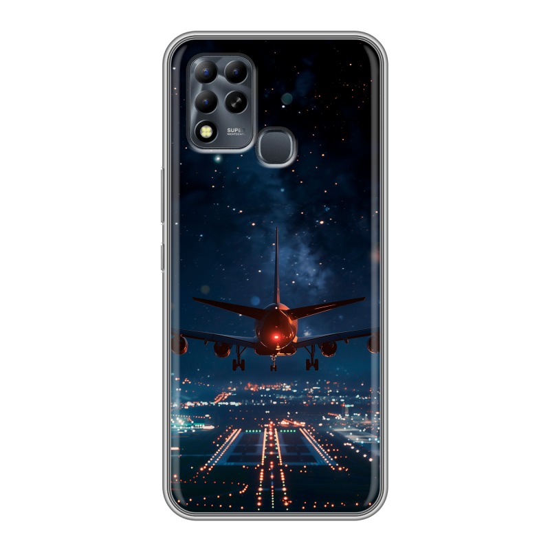 Силиконовый чехол на Infinix Hot 11 G37 с принтом самолет Силиконовый чехол на Infinix Hot 11 G37 с принтом самолет