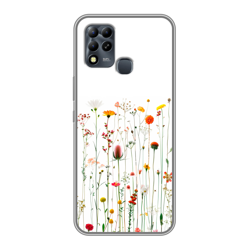 Силиконовый чехол на Infinix Hot 11 G37 с принтом цветы Силиконовый чехол на Infinix Hot 11 G37 с принтом цветы