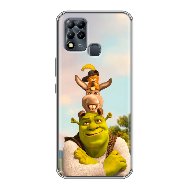 Силиконовый чехол на Infinix Hot 11 G37 с принтом Шрек Shrek Силиконовый чехол на Infinix Hot 11 G37 с принтом Шрек Shrek