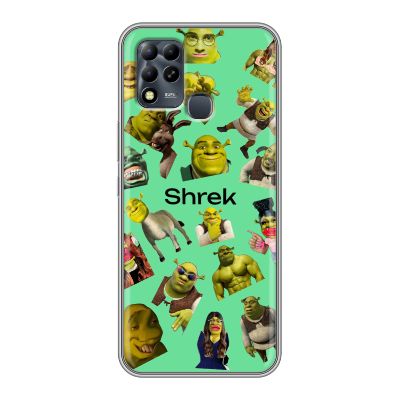 Силиконовый чехол на Infinix Hot 11 G37 с принтом Шрек Shrek Силиконовый чехол на Infinix Hot 11 G37 с принтом Шрек Shrek