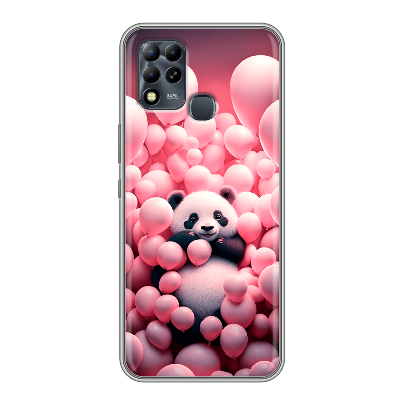 Силиконовый чехол на Infinix Hot 11 G37 с принтом Панда Силиконовый чехол на Infinix Hot 11 G37 с принтом Панда