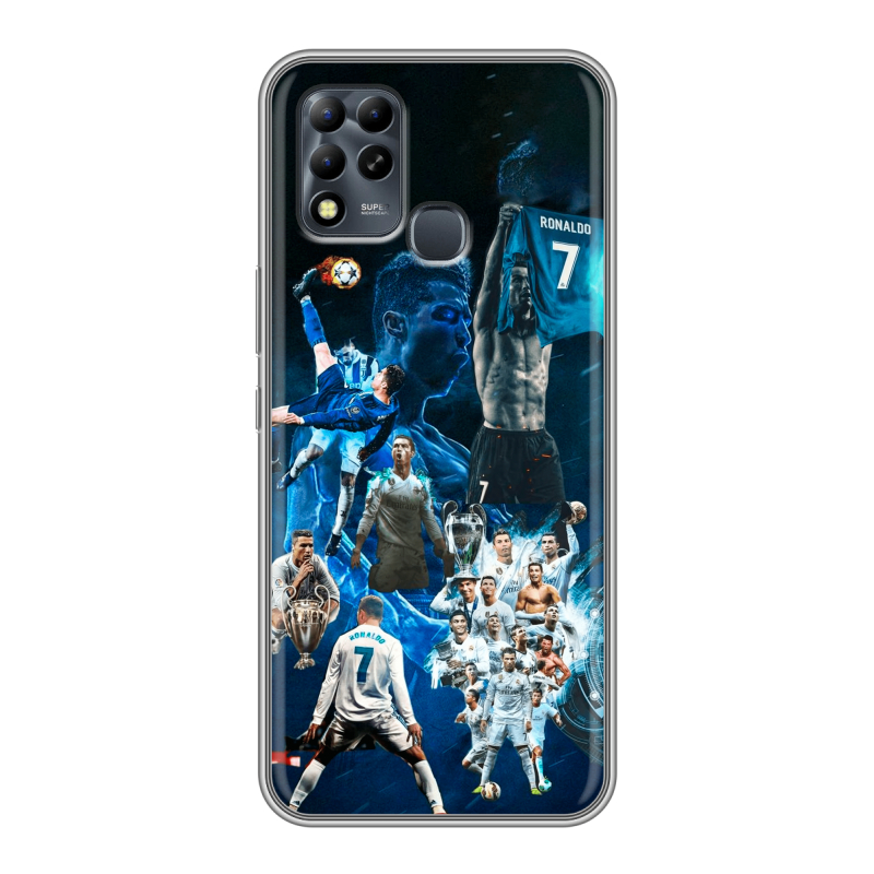 Силиконовый чехол на Infinix Hot 11 G37 с принтом Реал Роналдо Силиконовый чехол на Infinix Hot 11 G37 с принтом Реал Роналдо