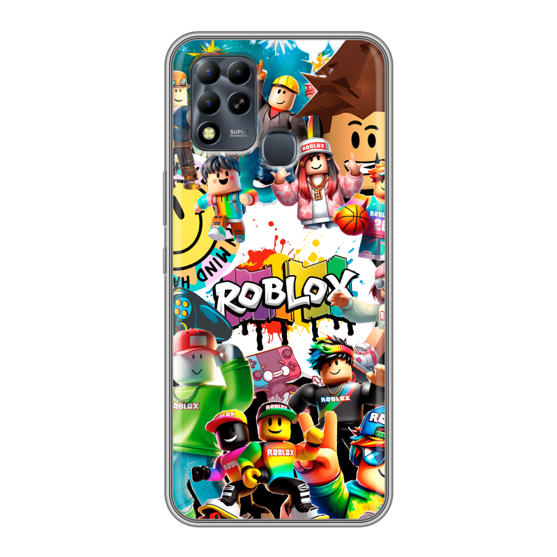 Силиконовый чехол на Infinix Hot 11 G37 с принтом Roblox Роблокс Силиконовый чехол на Infinix Hot 11 G37 с принтом Roblox Роблокс