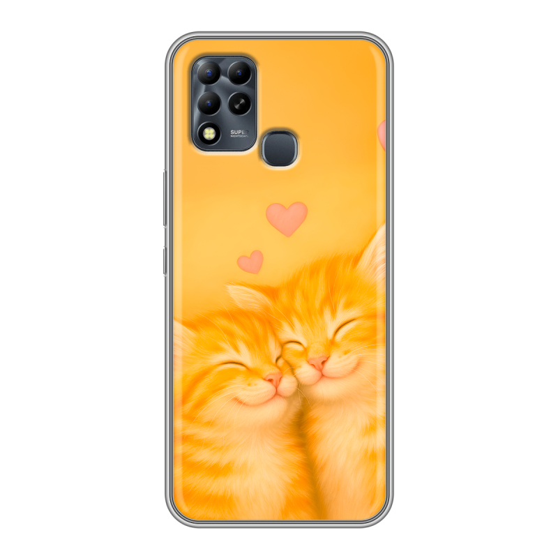 Силиконовый чехол на Infinix Hot 11 G37 с принтом Милые котята Силиконовый чехол на Infinix Hot 11 G37 с принтом Милые котята