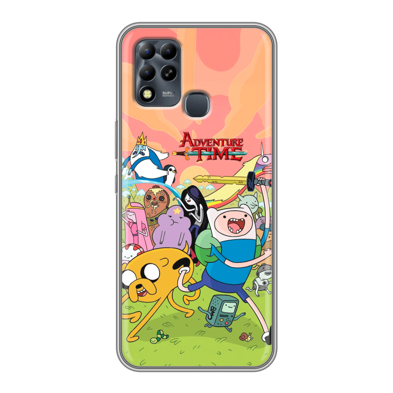 Силиконовый чехол на Infinix Hot 11 G37 с принтом Adventure time Время приключений Силиконовый чехол на Infinix Hot 11 G37 с принтом Adventure time Время приключений