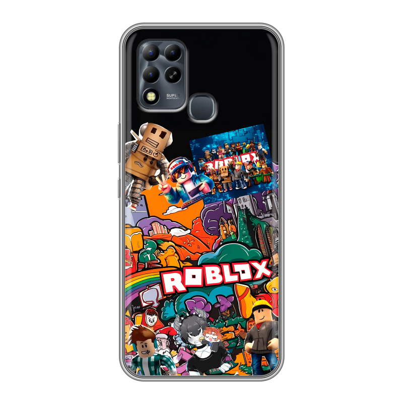 Силиконовый чехол на Infinix Hot 11 G37 с принтом Roblox Роблокс Силиконовый чехол на Infinix Hot 11 G37 с принтом Roblox Роблокс