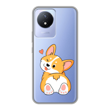 Силиконовый чехол на Vivo Y02A с принтом Корги Силиконовый чехол на Vivo Y02A с принтом Корги