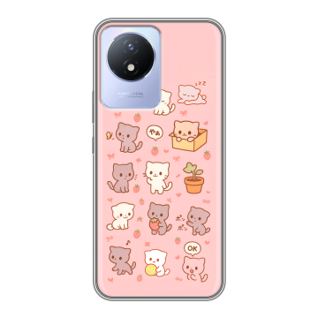 Силиконовый чехол на Vivo Y02A с принтом Hello Kitty Хелоу Кити Силиконовый чехол на Vivo Y02A с принтом Hello Kitty Хелоу Кити