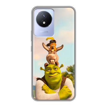 Силиконовый чехол на Vivo Y02A с принтом Шрек Shrek