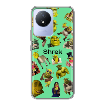 Силиконовый чехол на Vivo Y02A с принтом Шрек Shrek